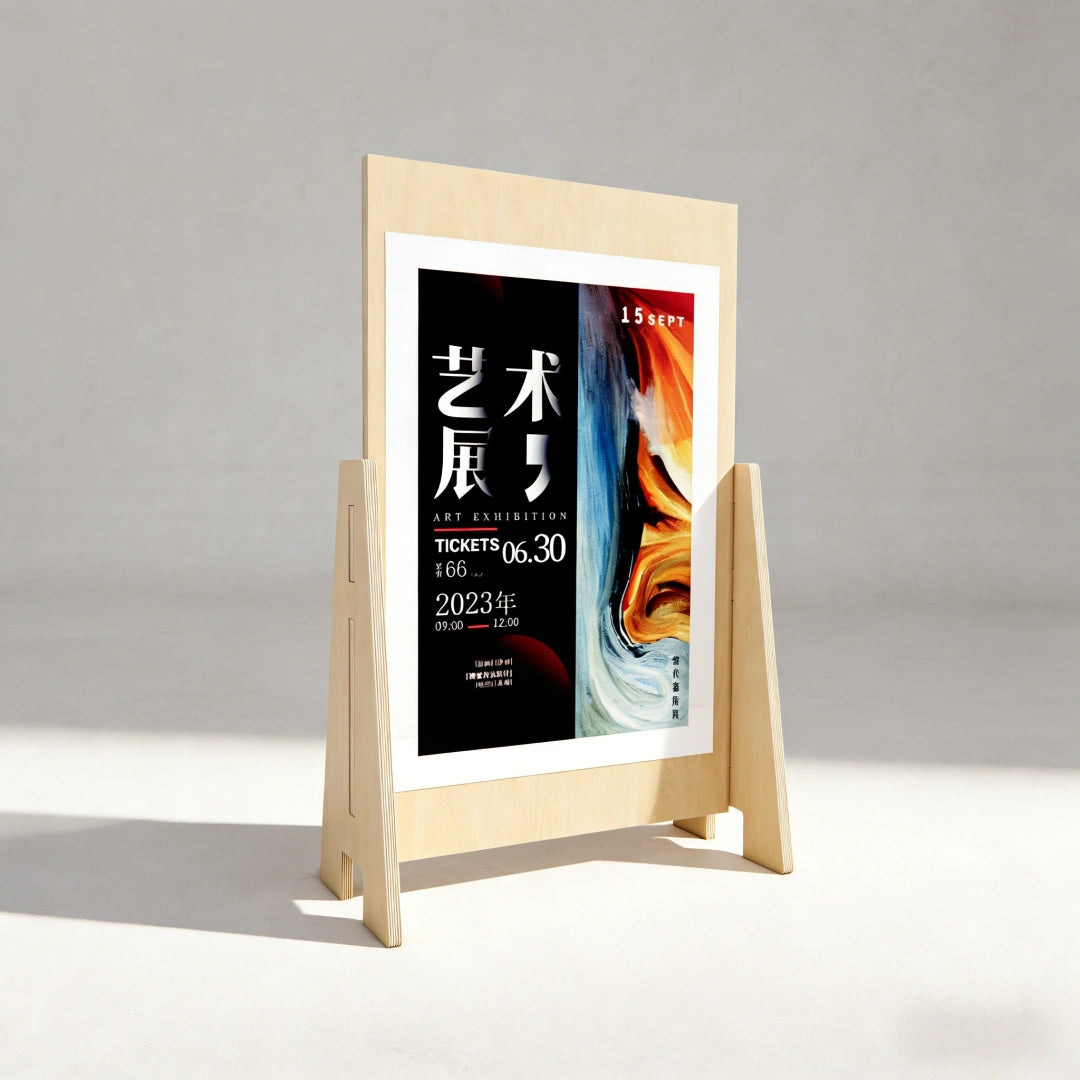 Minimalist Wooden Poster Stand