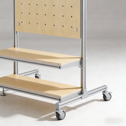 Mobile Industrial Pegboard Display Rack