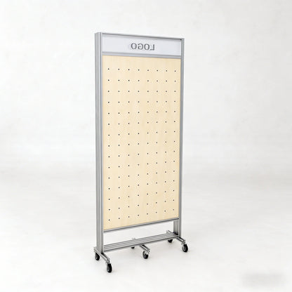 Mobile Industrial Pegboard Display Rack
