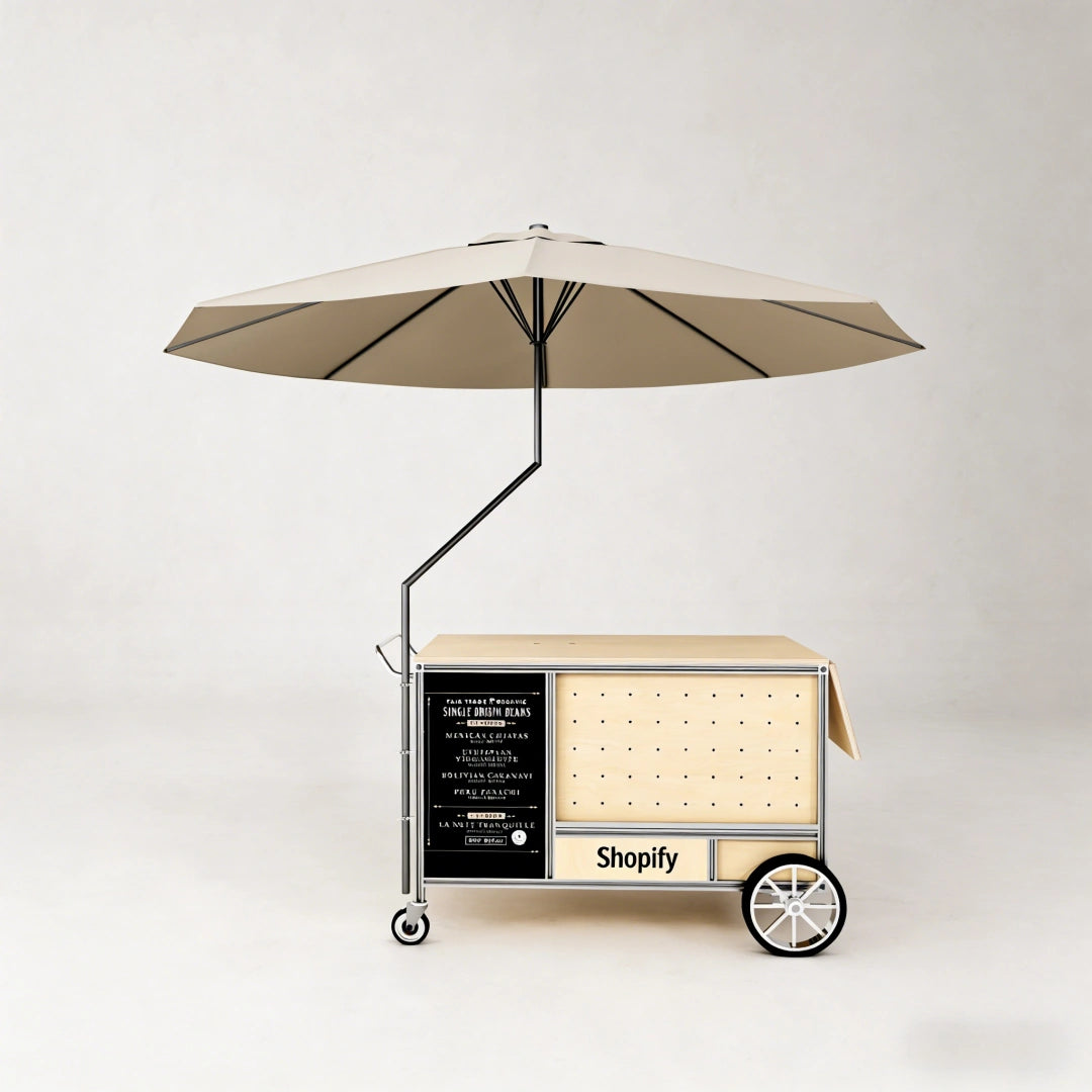 Retro-Industrial Mobile Coffee Cart