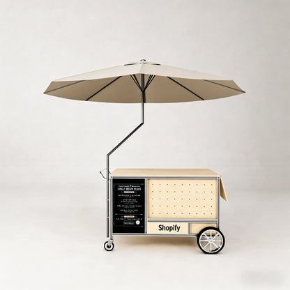 Retro-Industrial Mobile Coffee Cart