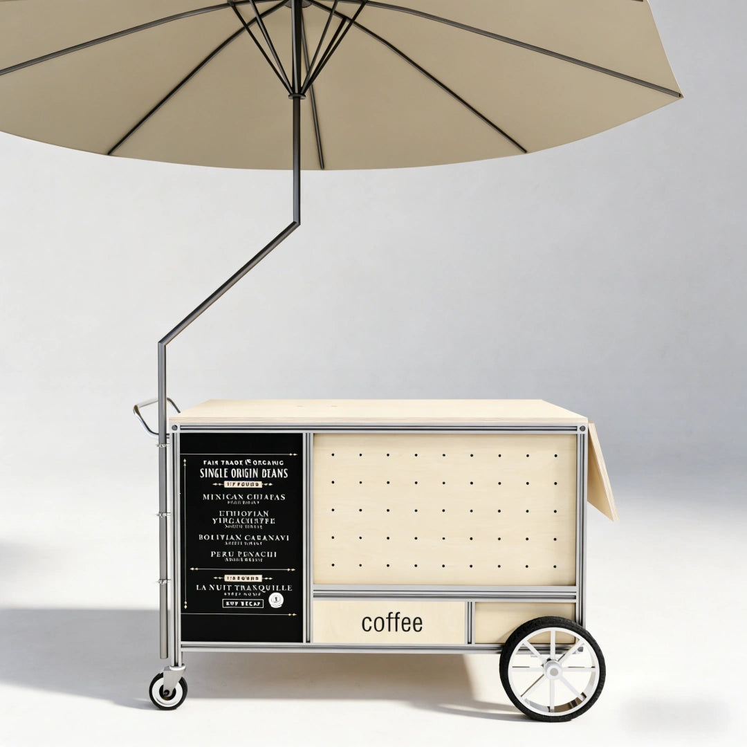 Retro-Industrial Mobile Coffee Cart