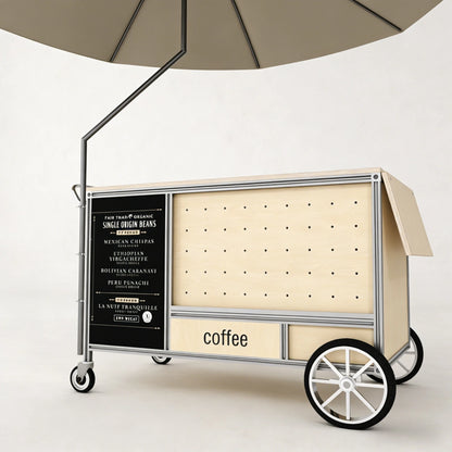 Retro-Industrial Mobile Coffee Cart