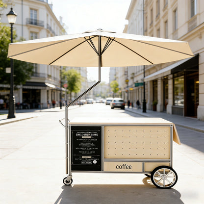Retro-Industrial Mobile Coffee Cart