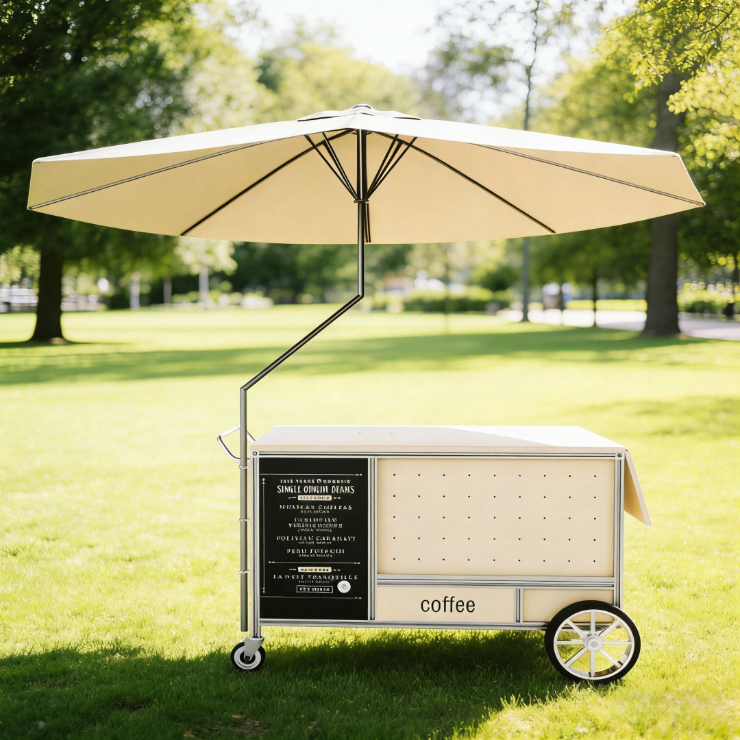 Retro-Industrial Mobile Coffee Cart
